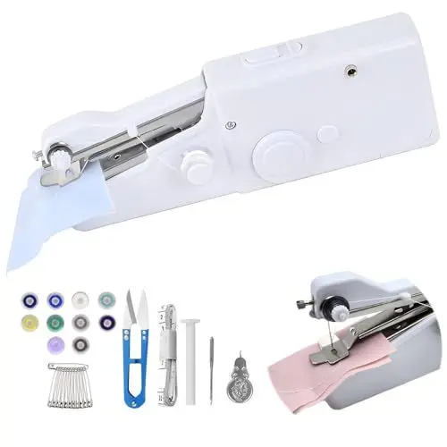 Produktbild: 29 pcs Mini Nähmaschine, Elektrische Schnellstichwerkzeug, Handliche Tragbare Nähmaschine, für Stoff Kleidung, Leder, DIY