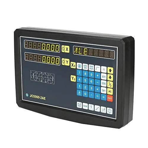 Produktbild: Eboxer 2-Achsen-Digitalanzeige DRO mit Zubehör, Messgerät für Fräsmaschine, Drehmaschine, Drahtschneiden und andere Werkzeugmaschinen (110-240V), Metall