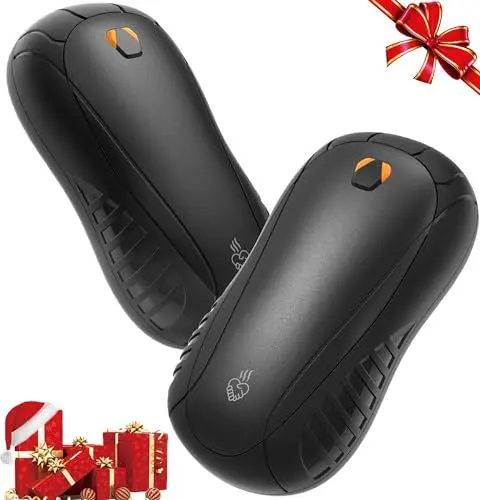 Produktbild: FANDLISS Handwärmer Elektrisch, 2er Tragbare Taschenwärmer Handwärmer Wiederaufladbar 6000 mAh Hand Warmers 3 Heizmodi Schnelles Aufheizen,Ideal Warmes Geschenk für Outdoor Sport,Camping im Winter