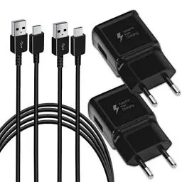 Produktbild: 2er Pack Ladegerät mit Schnellladefunktion (USB Typ-C) Schnellladegerät mit Original Ladekabel 1,5m Für Samsung Galaxy S10/S9/S8/S10e/S10+/S8+/S9+/Note 8 9 10/S22/SS21+/S21 Ultra/ S20/Z Flip3