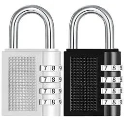 Produktbild: 2er Schloss mit Zahlencode Vorhängeschloss Wetterfest Zahlenschloss 4 Stellig, Kellerschloss Zahlenschlösser Padlock Koffer Schloss Vorhängeschlösser für Spind Fitnessstudio Gepäckschlösser Schlösser