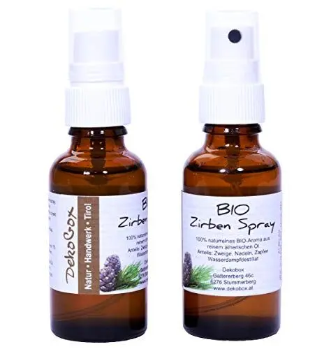 Produktbild: 2er Set BIO Zirben-Spray 100% naturrein - 2x 30ml - Kissen und Raum-Spray
