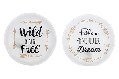 Produktbild: MC-Trend 2er Set Handwärmer Taschenwärmer mit Sprüchen - Follow Your Dreams - Wild and Free - für warme Finger gegen kalte Hände im Herbst und Winter, wiederverwendbar