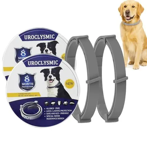 Produktbild: 2er Set Hunde Halsband mit Natürlichen Ätherischen Ölen – Wasserdicht, Verstellbar, 16 Monate Schutz für Hunde ab 7 Wochen, Langfristiger Schutz und Sicherheit
