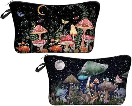 Produktbild: 2er Set Kleine Kosmetiktaschen Reise Kulturtasche Make up Organizer Tasche Schminktasche für Handtasche Tragbare Vielseitige Schminktasche Reißverschlusstasche Geldbörse Federmäppchen für Frauen