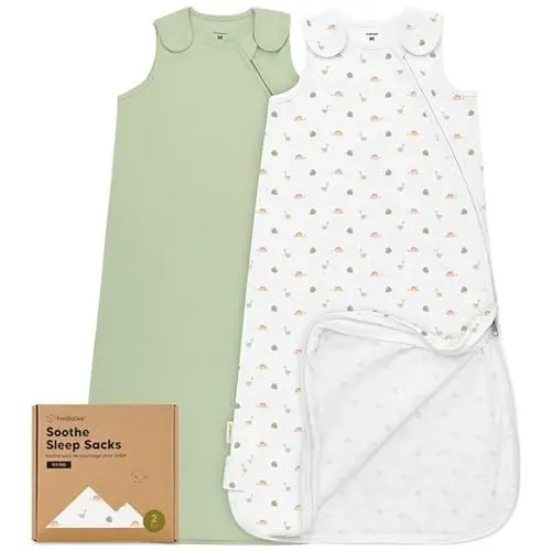 Produktbild: KeaBabies 2er-Pack Bio-Schlafsäcke 100% Baumwolle – Babyschlafsack, tragbare Babydecke, Schlafsack für Babys, Pucksack für Kleinkinder, Neugeborene, Säuglingsschlafsack, Mädchen, Junge (Roarsome, M)