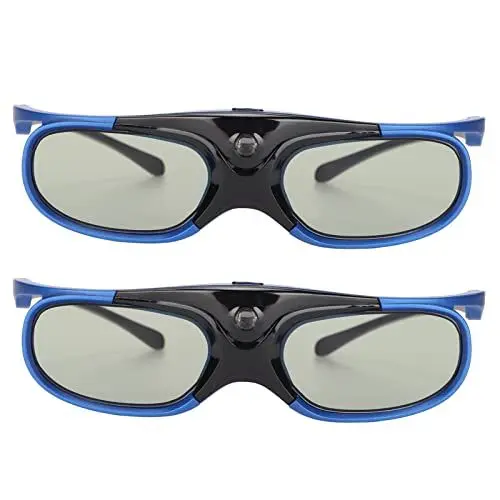 Produktbild: 2er-Pack DLP Link 3D-Brillen, Wiederaufladbare Active Shutter-Brillen, 144 Hz, für Alle DLP Link 3D-Projektoren