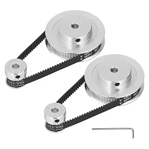 Produktbild: 2er-Pack Synchronrad – 20T 60T Elastischer Geschlossener Zahnriemen, Steuerriemenscheibe aus Aluminiumlegierung, 200mm Länge, 6mm Breite(5mm/0.2in Bohrung)