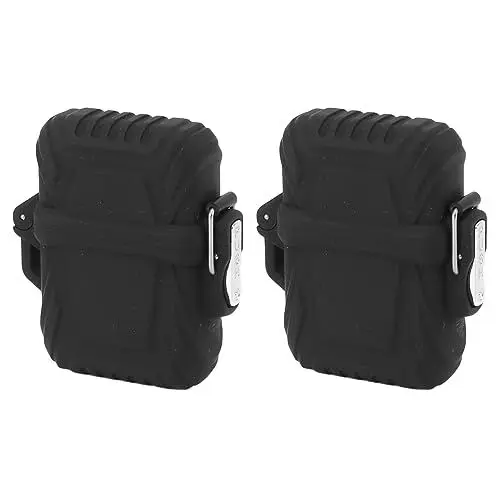 Produktbild: 2er-Pack Zigarettenetui, Wasserdichtes Feuerzeugetui aus Kunststoff, Schwarz, Versiegelter Feuerzeug-Organizer, Taschenfeuerzeugbehälter, Feuerzeug-Schutzhülle für Outdoor,