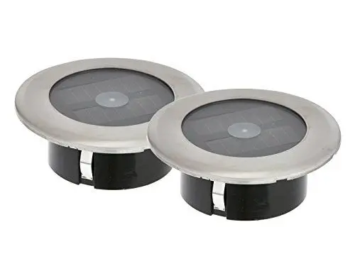 Produktbild: 2er-Set Solar LED-Bodenspot, Edelstahl, Ø 11cm, je Spot bis 100kg belastbar·· 7626-000