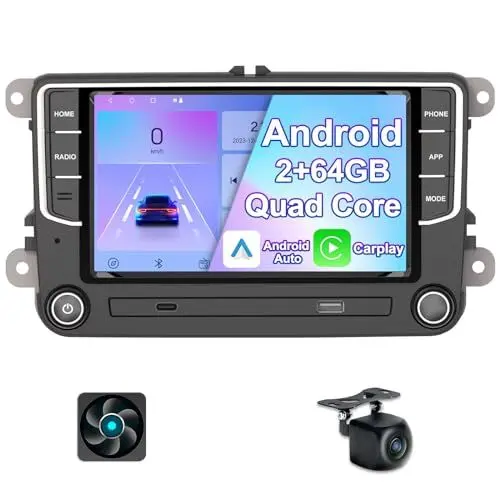 Produktbild: (2G+64G) Kovanda Autoradio für VW Golf 5 6 Touran Tiguan Skoda Caddy 7 Zoll Doppel Din Radio mit Bluetooth Freisprecheinrichtung und Navi USB Bluetooth WiFi