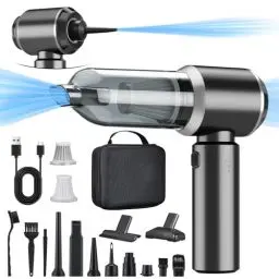 Produktbild: 2-in-1 Handstaubsauger Akku,18000PA Handstaubsauger Kabellos,Auto Staubsauger Stark,3-Gang 200000 U/min Elektrische Staubgebläse Druckluftspray für Auto, Küche,PC, Sofa, Büro, Haus& Tierhaar Reinigung