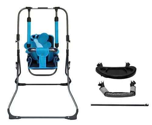 Produktbild: 2in1 Skyline Kinderschaukel Babyschaukel Babywippe Zimmerschaukel Gartenschaukel Indoor Outdoor Baby Schaukel und Hochstuhl in einem Sicherheitsgurt mit Bügel kompakt zusammenklappbar Drinnen Draußen