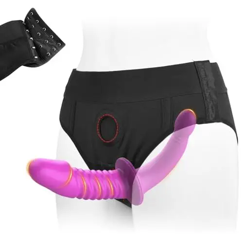 Produktbild: 2-in-1 Strapon-on Dildo Doppeldildo Umschnalldildo,Strap on Umschnall für Frauen Lesbian,Abnehmbar Double Dildo Anal Dildo mit Einstellbar Strapon Unterwäsche,Sex Spielzeug für die Frau