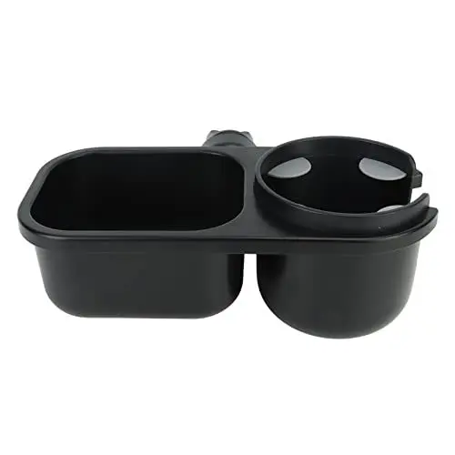 Produktbild: Cryfokt 2-in-1-Universal-Kinderwagentablett mit Getränkehalter, Kinderwagen-Getränkehalter, Snack-Tablett mit Flexiblen Silikon-Clips, 360° Drehbarer Kinderwagen-Snackfänger