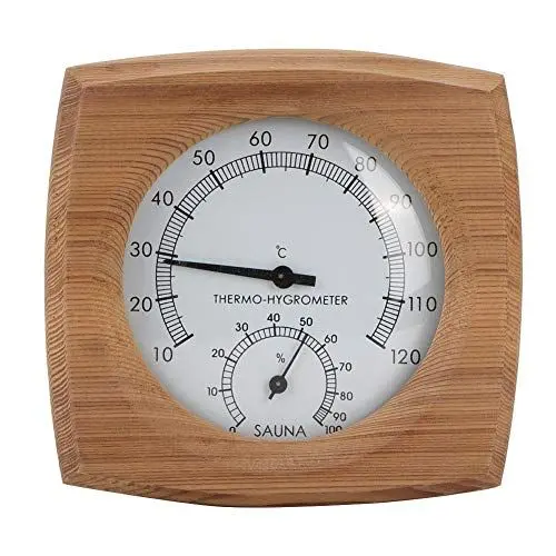 Produktbild: 2-In-1Wood Thermo-Hygrometer Thermometer Hygrometer Dampfbad Sauna Fahrenheit Zubehör