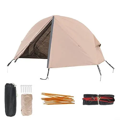 Produktbild: 2-lagiges Campingzelt, Camping Schlafbett Zelt Leichtes Outdoor Erhöhtes Zelt Schild, Khaki