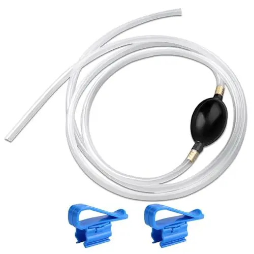 Produktbild: 2M Umfüllpumpe, 8mm Handpumpe Wasser Schüttelpumpe Kraftstoffpumpe Benzinpumpe Transferpumpe mit 2 Schlauchklemme für Benzin Wasser Öl Flüssigkeits Aquarium