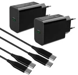 Produktbild: 2Pack 25W Ladegerät USB C Schnellladegerät mit LadeKabel für Samsung Galaxy A55 A16 5G/A25 A35 S23 FE/S24 Plus Ultra S22/A54/A34 A53 A33 A23 A15 A14 A05s iPhone 15/16 Pro Handy Netzteil Ladestecker