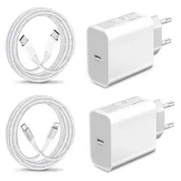 Produktbild: 2Pack 25W USB C Ladegerät mit Ladekabel für Apple iPad Pro 12.9 11 10.2 9.7,iPad Air 2 3 4 5,iPad 2020 2021 2022 2024,iPad Mini 2 3/4/5/6,iPhone 16e 15 16 14 13 MacBook Handy Schnellladegerät Netzteil