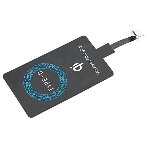 Produktbild: 2Pcs USB C Wireless Charging Receiver, 2PCS QI Typ Ladekabel Selbstklebender Aufkleber Chip Empfängerladung für Handy Qi Schnellladegerät Telefone Modul mit Auto Silikon