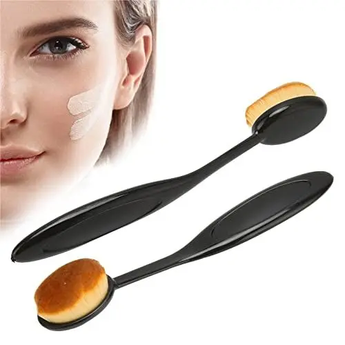Produktbild: 2pcs Foundation Brush Soft Hair Flexible Liquid Foundation BB Cream Makeup Brush Cosmetic Tool, Große Zahnbürste Make-up-Pinsel Schnelle Anwendung Liquid Cream Powder Foundation