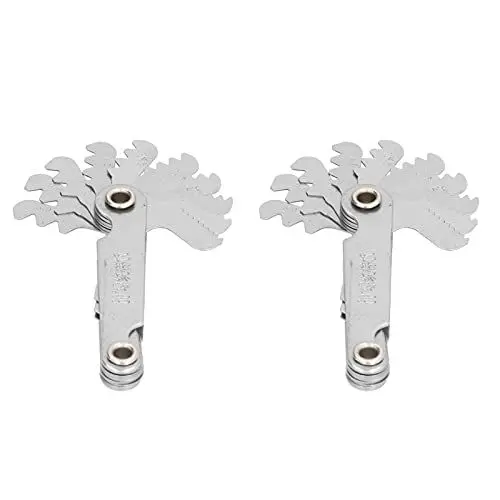 Produktbild: 2pcs Gewindelehre, 20 Klingen Metrische Edelstahl Industrieschraube 60 Grad Gewindesteigungslehre für Industrielle Messungen, Messgerät