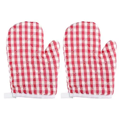 Produktbild: 2pcs Kinder Ofenhandschuhe Ofenhandschuhe Hitzebestaendig: Backofen Handschuhe Oven Gloves Grillhandschuhe Küchenhandschuhe Für Topflappen Kochen Grill Braten Backen