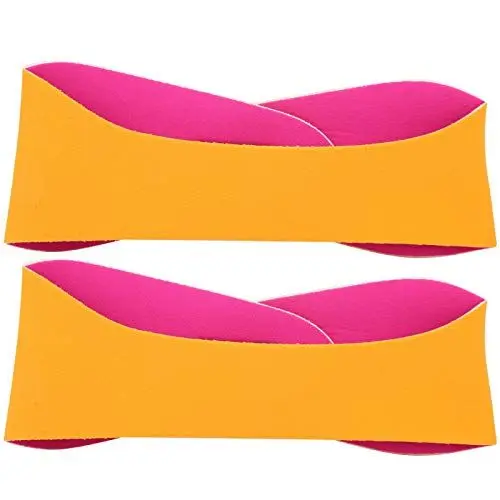 Produktbild: 2pcs Kinder schwimmen wasserdichte Ohrschutz Kopfband Sport Yoga Stirnband Umweltschutz Neopren Material einstellbarer elastischer Hakenschleife 3 Farben (Orange)