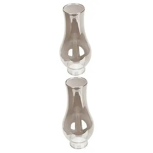 Produktbild: 2St Camping-Gas-Lampenschirm Sturmlaterne Mini-Lampenschirm ätherisches Citronellaöl Petroleumlampe oil lamp Austausch des Lampenkamins Kaminlampenschirm aus Glas Light Brown OSALADI