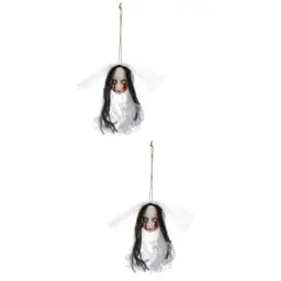 Produktbild: 2St Geisterkopf der Halloween-Braut Halloween Dekoration Geist Leuchtende Halloween Dekoration Aufhänger gruseliges hängendes hängende Halloween-Dekoration zarte Geisterfigur Alipis