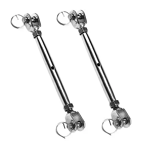 Produktbild: 2St Geschlossene Spannschlossbolzen rostfrei Spannschloss schwere Ausführung Mini-Spannschloss rudern schorschbock schrauben Spannschloss-Rigging-Schraube Kabel Spannschloss Silver BELLIFFY