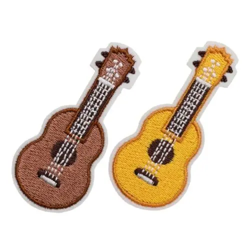 Produktbild: NUOBESTY Patch-set – 2 Stück Ukulele-gitarren-patches Für Kleidung Aufnähbare Stickpatches