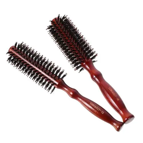 Produktbild: CIMAXIC 2stücke Rundkamm-haarbürste Mit Naturborsten Für Frauen Ergonomischer Holzgriff Zum Trocknen Und Glätten Von Locken s Stylen Von Glänzendem Haar