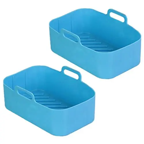 Produktbild: Cabilock Zubehör Für Heißluftfritteusen – 2er-pack Silikon-backförmchen Mit Griff Antihaftbeschichtet Leicht Zu Reinigen Und Wiederverwendbar