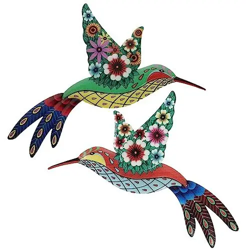 Produktbild: BESPORTBLE 2St Kolibri Wohnaccessoires Wandbehang aus Metall, Kolibri Metalldekoration für den Außenbereich bürodeko büro dekoration real nature draussen Metallwand Statue Anhänger Skulptur