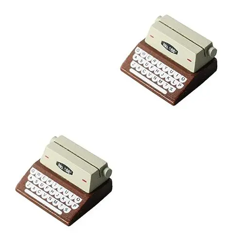 Produktbild: 2St Mini-Schreibmaschinenpendel büro Dekoration Office Decoration Miniatures Mini-Schreibmaschinenmodell winzig Mini-Retro-Schreibmaschine Desktop-Mini-Schreibmaschine Holz Coffee Vaguelly