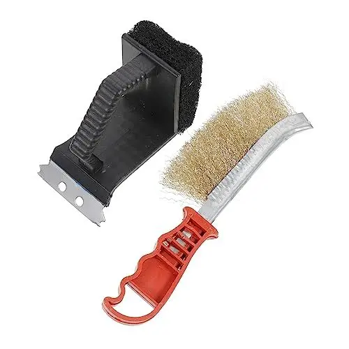Produktbild: INOOMP 2stücke Teilige Grill-reinigungsbürste Mit Kupferdraht Multifunktionaler Schaber Für Heimgebrauch Grill-reinigungswerkzeug Zufällige Farbe