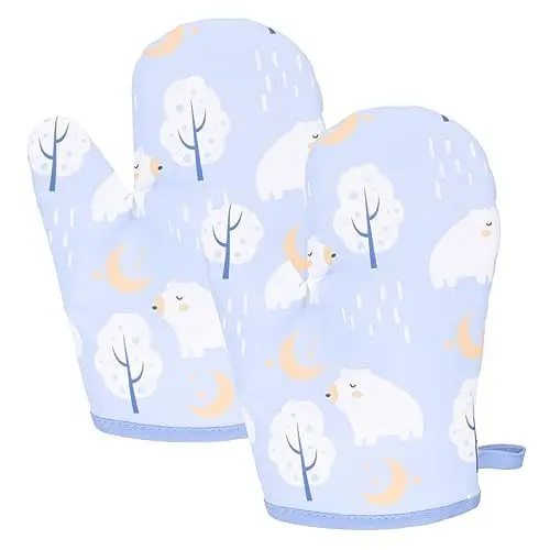 Produktbild: 2St Ofenhandschuhe für Kinder Grillhandschuhe Topflappen-Handschuhe Topfhandschuhe Geschenke für den einzug küchenmaschiene verdicken Wärmekissen Topfregal einstellen Mädchen Plane