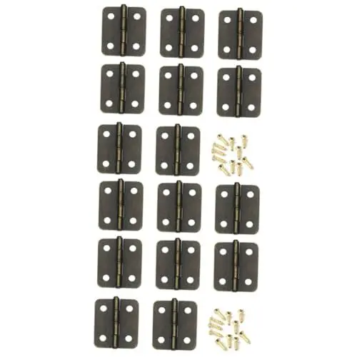 Produktbild: jojofuny 2St Scharnier klein hölzern Messingbeschläge Balkonnetzhund winziges Zuhause selbst Rollenstopper Edelstahl falten Ornament Wohnkultur Mini Schmuckkästchen Schrank Möbel Baby