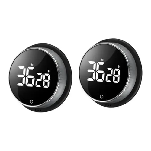 Produktbild: 2St -Timer Countdown Uhr Küchentimer Grill-Timer Countdown-Uhr Uhr Lernen Lehrer-Timer Kinder-Timer Zeitmanagement-Uhr Lernuhr herrenuhren mechanisch Erinnerung rotieren Magnet