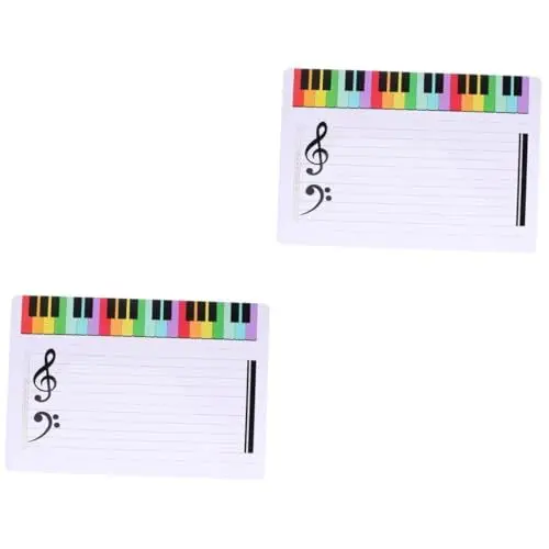 Produktbild: KALLORY 2 Stück Löschbares Whiteboard Tragbares Musikübungsbrett Notationswerkzeug Wiederbeschreibbares Robustes Kunststoffmaterial Für Den Unterricht
