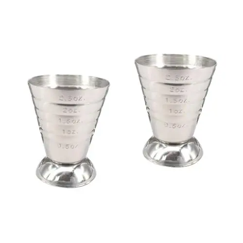 Produktbild: 2St Unze Jiggerstange bar zubehör barzubehör kneipen zubehör jigger zubehör cocktailzubehör zubehör für cocktails messbecher Jigger-Bar Silver Amosfun