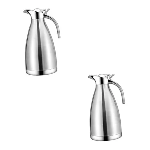 Produktbild: 2St Vakuumtopf Edelstahl-Wasserflaschen edelstahlflasche thermostasse trinkflashe kaffeekännchen trinkflasch Vakuum-Wasserflasche flasche aus edelstahl isolierte Wasserflasche Garneck