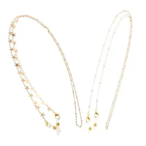 Produktbild: 2st Brillenband Schnapsgläser Anti-verlorene Maskenbänder Anti-verlorenes Maskenband Maskenbrillenbänder Anti-verlorener Maskenriemen Aufhängebänder Für Masken Metall Golden minkissy