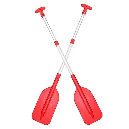 Produktbild: Yardwe Ergonomisches Design Teleskop-kajak 2 Stück Aluminiumlegierung Bootspaddel Rot Für Kanu-kajak