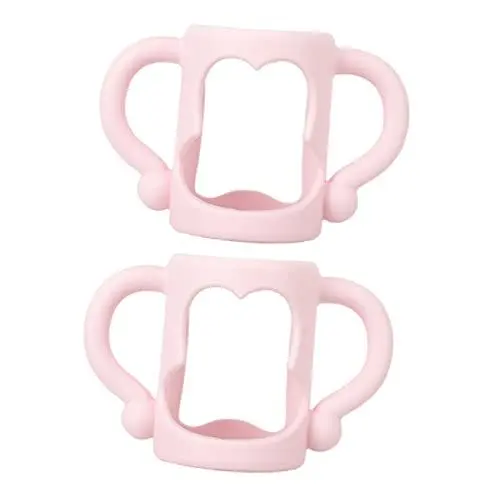 Produktbild: 2st Flaschengriff Wasserflaschen Für Kinder Milchflaschen Für Kleinkinder Neugeborene Flaschen Für Babys Nuckelflasche Entwöhnungsflasche Rosa Kieselgel TOYANDONA