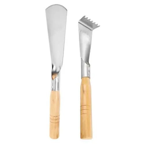 Produktbild: Yardwe 2 Teiliges Gartenwerkzeug Set Aus Edelstahl Handspaten Und Handrechen Für Gemü Und Blumenpflanzung Unkrautentfernung Und Gartenpflege Kleine Gartenwerkzeuge Mit Holzgriff