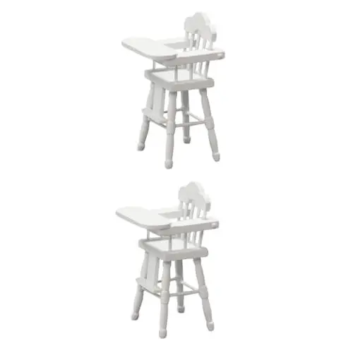 Produktbild: Vaguelly 2St kinderstuhl poäng kindersessel babybrause hochstühle Kinder Baby high Chair Spielhausmöbel Baby Toys Haushalt Dekorationen Tischsitz Hochstuhl Kleinkind Spielzeug Hölzern Weiß
