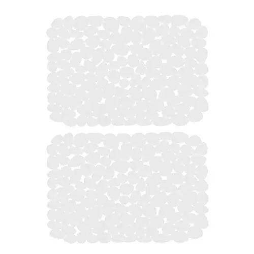 Produktbild: 2st Küchen Wasser Tank Matte Untersetzer Geschirr Trocknen Geschirrspülmatte Spülbecken-abtropfmatte - Freundlicher Waschbeckenschutz Kiesel-platzdeckchen Gericht Pvc Glas Tischset